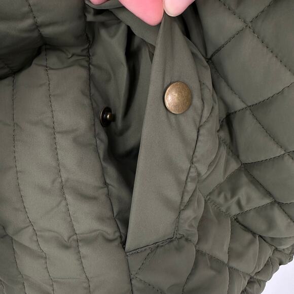 Lands End Quilted Primaloft Jacket in olive green Size XL 18 - Picture 3 of 7